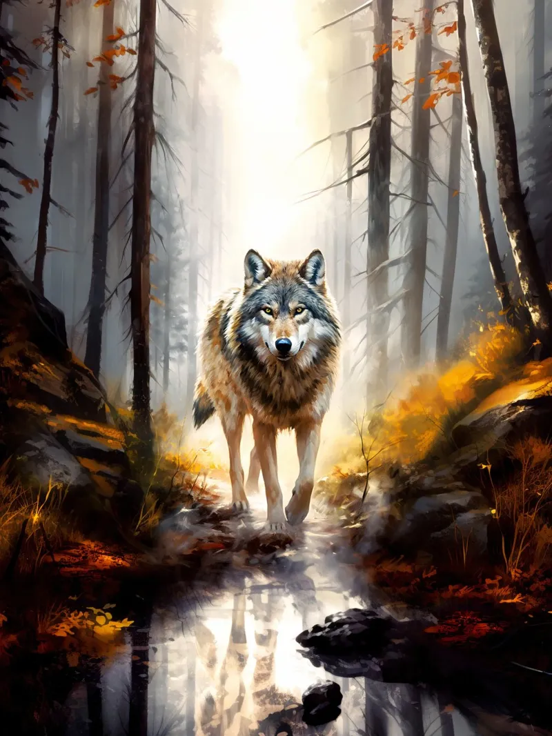 Wolf Forest 4 Hahnemühle von Mateo