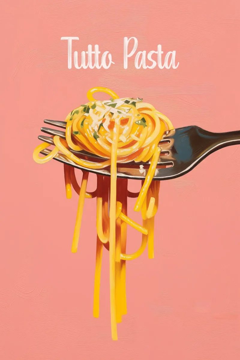 ,,Tutto Pasta" Spagetti Liebe pellicola backlit da Carinaprint