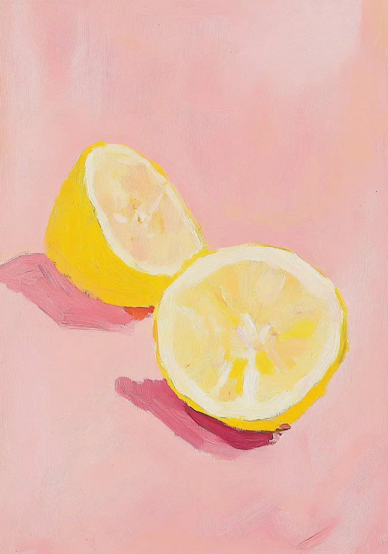 Limone Frutta Pittura Preppy Rosa Dopamina plexiglass da Euphoria Theresa