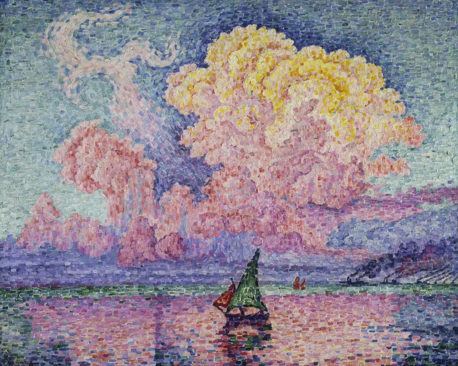 Paul Signac - La nuvola rosa (Antibes) pellicola backlit da ARTOTHEK