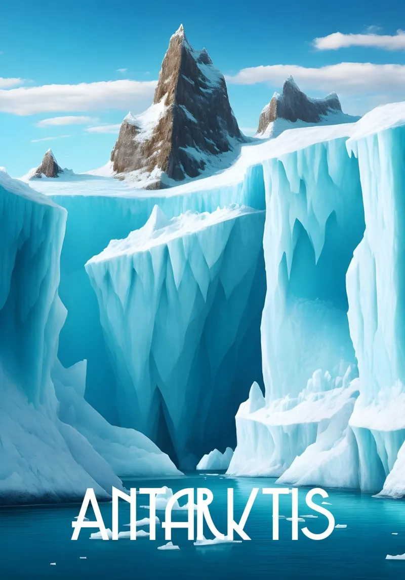Antartide poster con telaio in plastica da Charnwood Prints