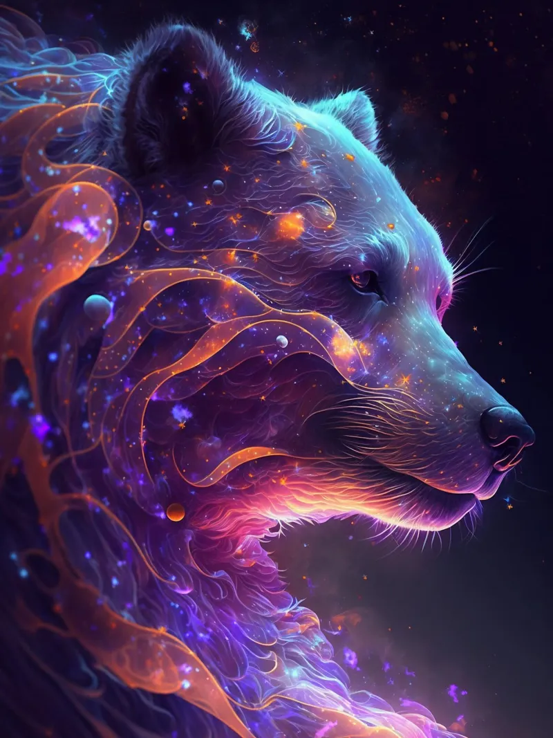 Orso della Galassia poster con telaio in plastica da Lootprint