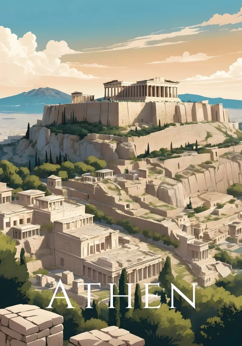 Atene Grecia pellicola backlit da Charnwood Prints