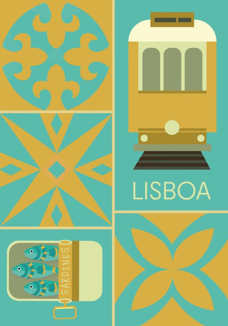 Lisbonne - Affiche de la ville poster de Ana Paniagua Design