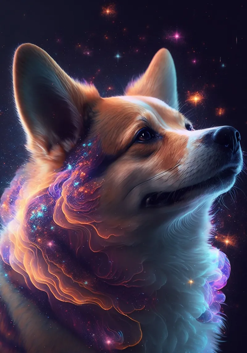 Cane Shiba Inu Galaxy carta hahnemühle da Lootprint