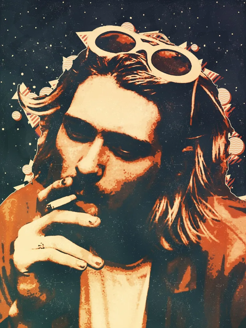 Nirvana Kurt Cobain 7 Arte alluminio dibond da music soul