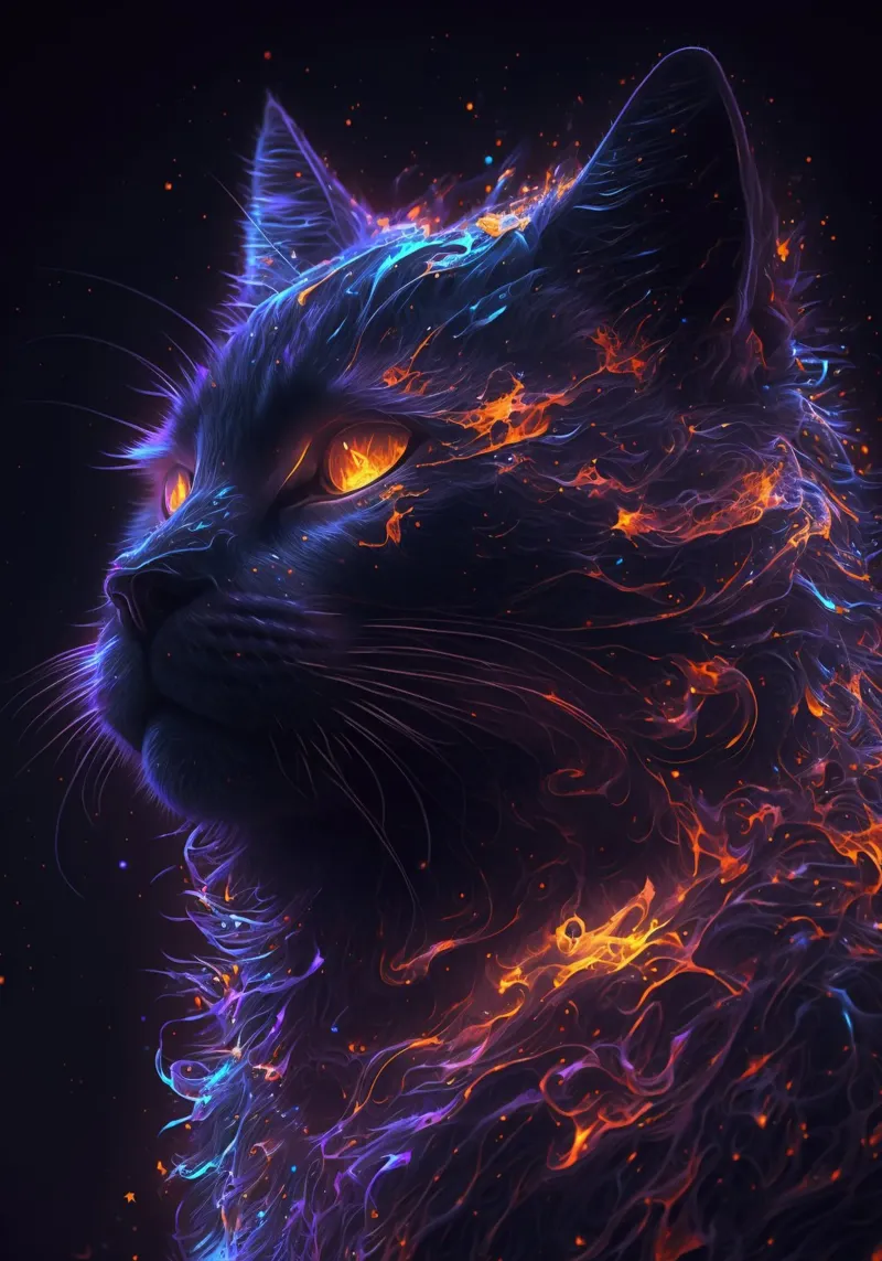 Gatto di fuoco della galassia pellicola backlit da Lootprint