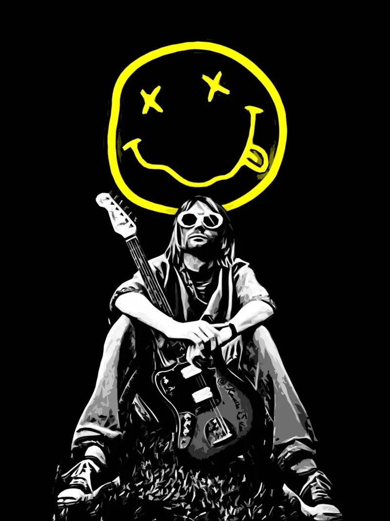 Smiley Face nirvana kurt cobain 1 carta hahnemühle da music soul