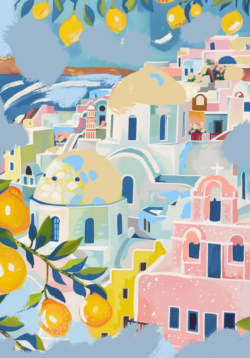 Boho Bella Vita 3 City 4 poster con telaio in plastica da Boho Print Collection