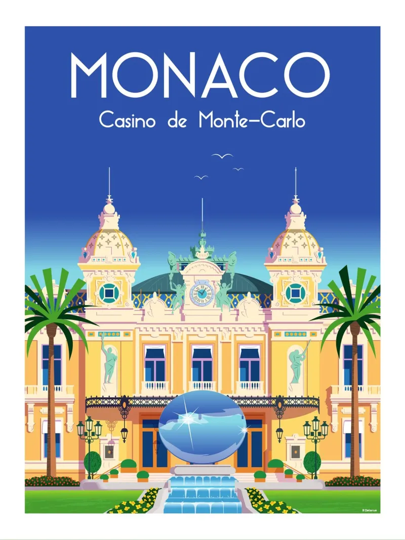 Monaco Casinò di Monte Carlo poster da Raphaël Delerue