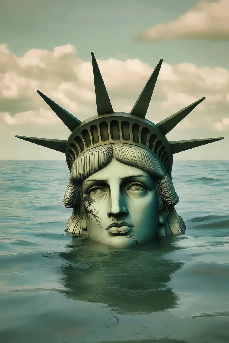 Statua della Libertà in declino | Surrealismo malinconico poster da Autofocus
