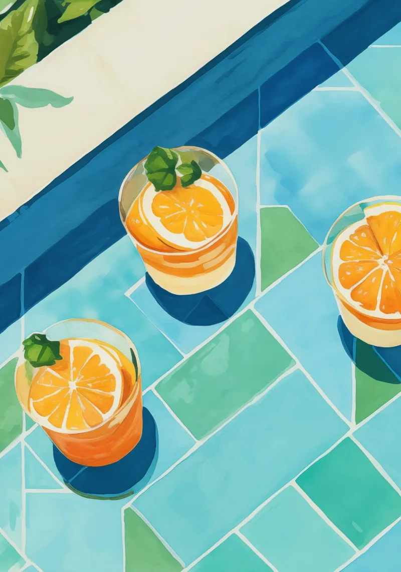 Boho Bella Vita 7 Drinks 4 poster con telaio in legno da Boho Print Collection
