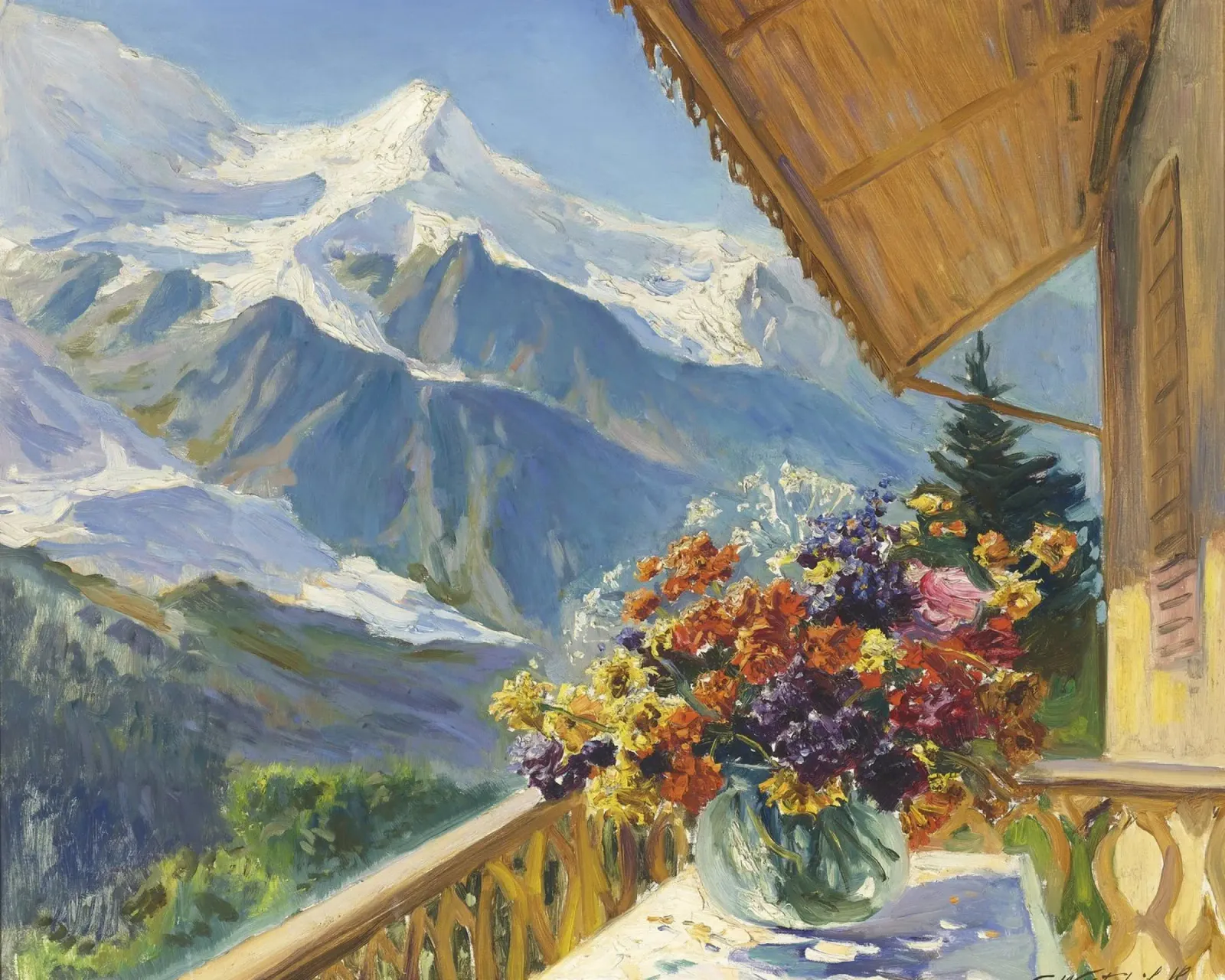 Konstantin Alexandr Weschchilow - Mont Blanc Leinwand mit Schattenfugenrahmen von ARTOTHEK
