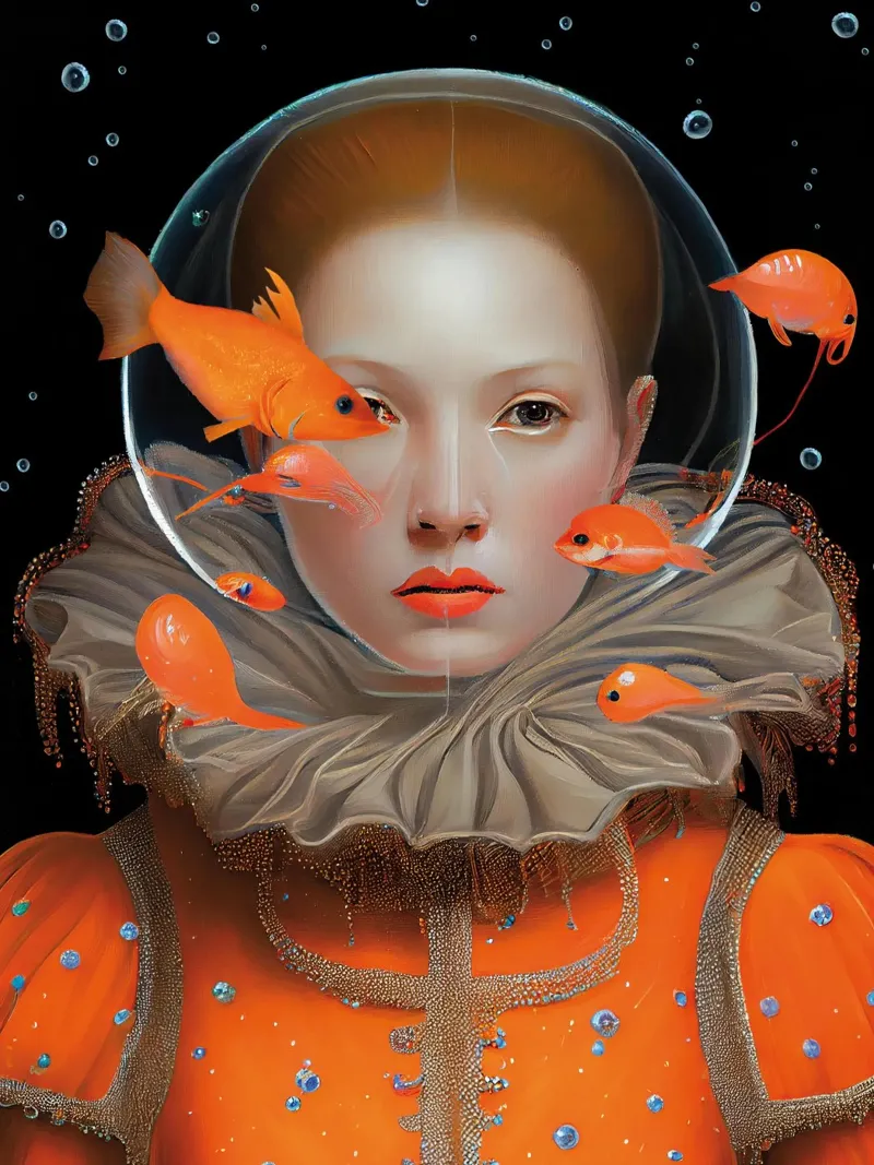 The Princess Of Deep Sea poster con telaio in plastica da Dikhotomy