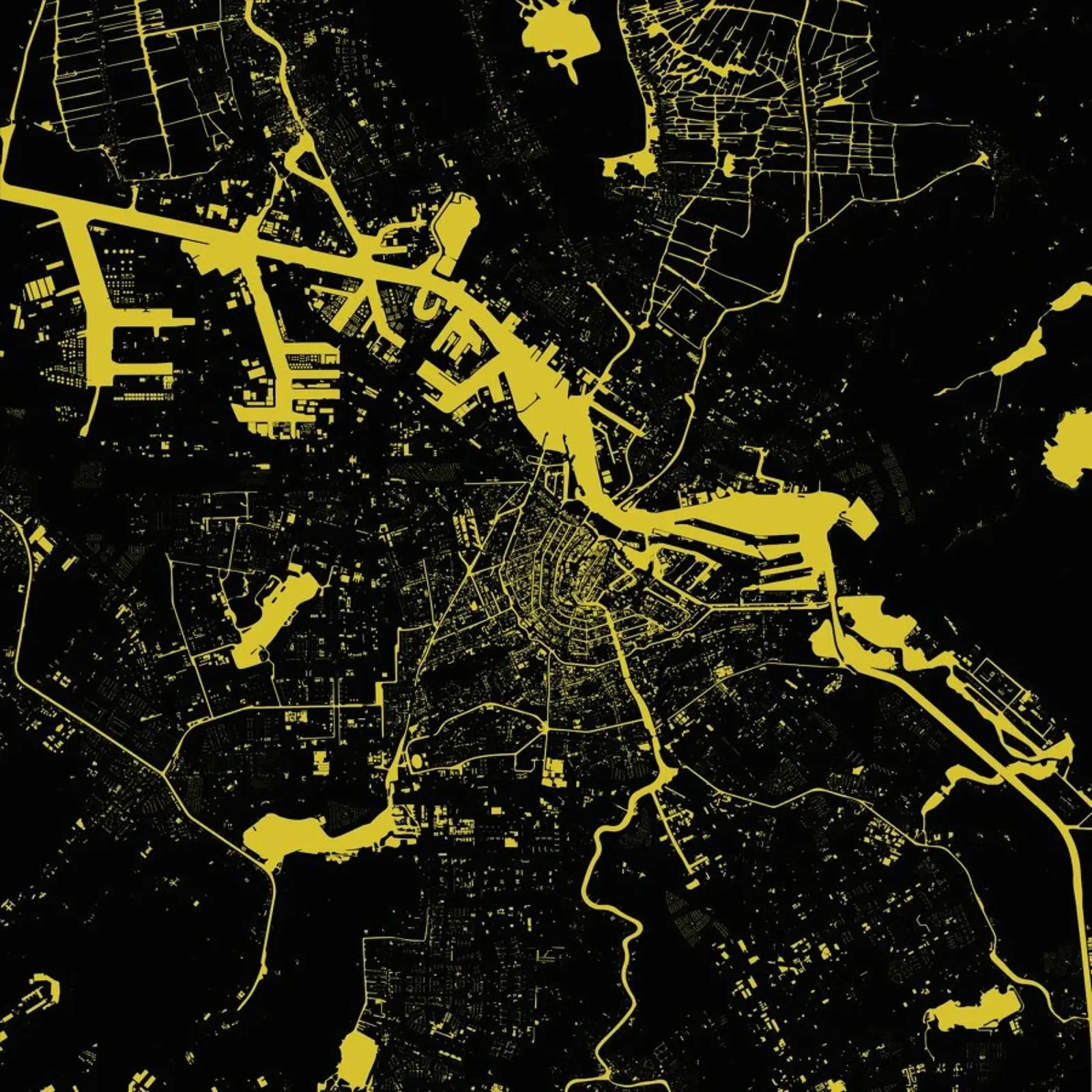 Amsterdam Yellow pellicola backlit da Urban Maps