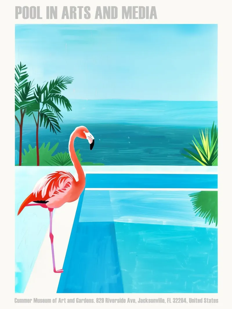 Pool in Arts and Media | Exhibition Poster poster avec cadre en bois de Autofocus