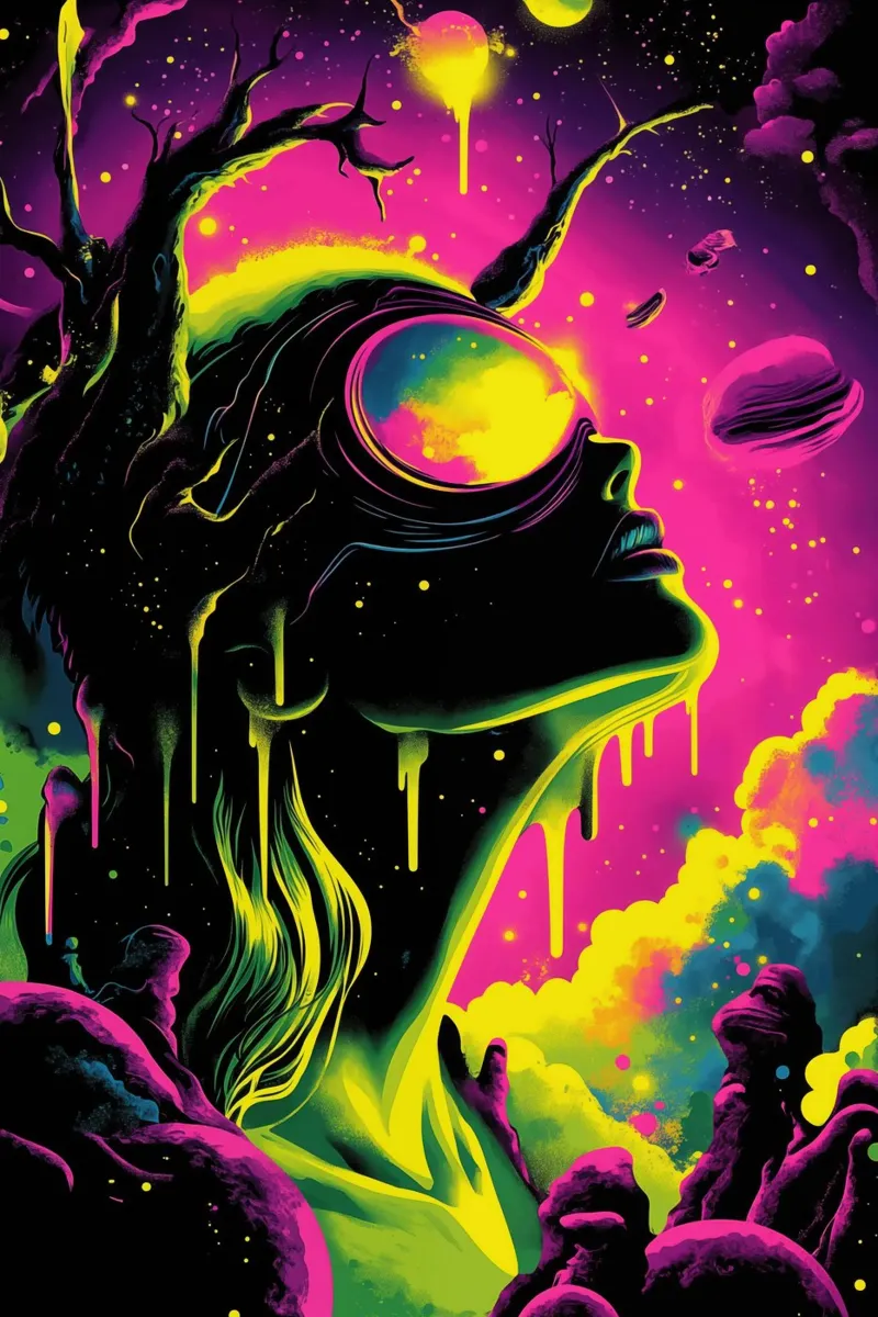 Enter Subconsciousness | Psychedelic NEON Art poster by Autofocus