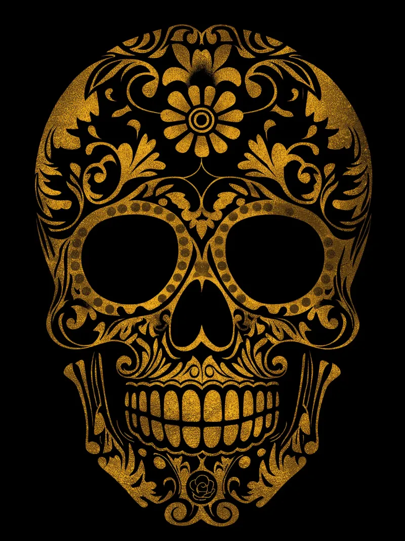 Golden Dust Sugar Skull | Day of the Dead acrylic glass by Autofocus