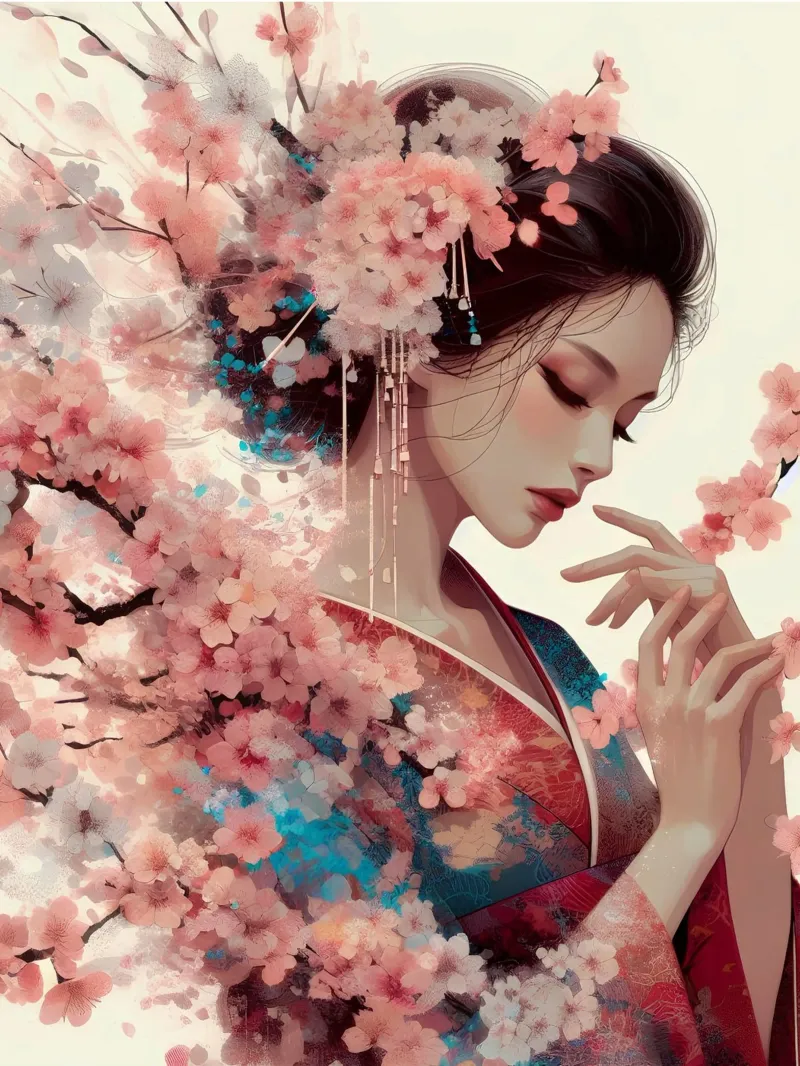 La bellezza dei fiori di ciliegio carta hahnemühle da Digital Naive