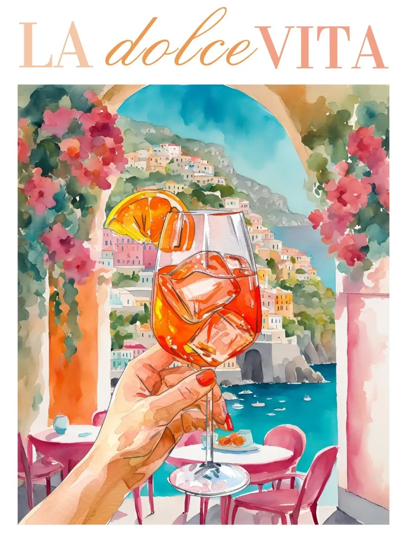 Aperol Spritz Cocktail tela con Cornice a cassetta da TheCocktailClub