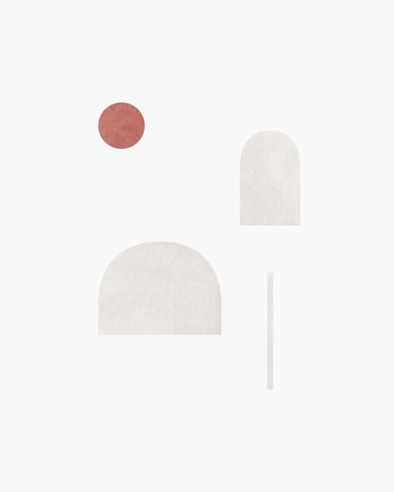 Formes abstraites minimales - Soleil en terre cuite poster de kookiepixel