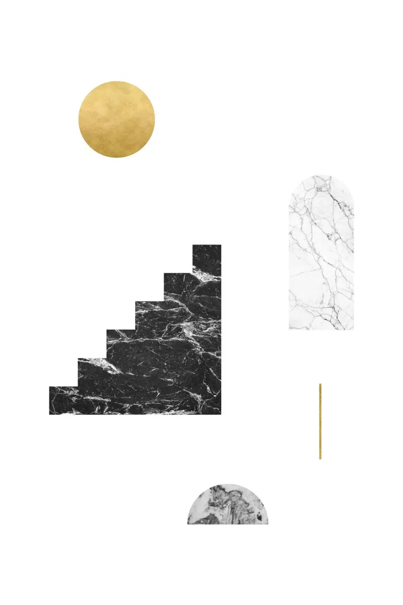 Sole d'oro e scale di marmo alluminio dibond da kookiepixel