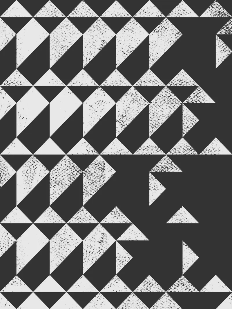 Decorazione da parete a triangolo astratto geometrico in bianco e nero pellicola backlit da kookiepixel