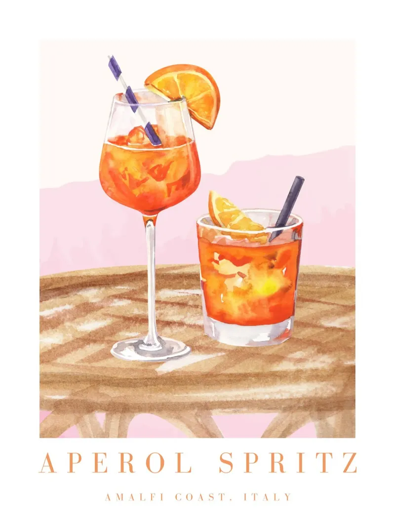 Aperol Spritz Rosa Illustrazione pellicola backlit da TheCocktailClub