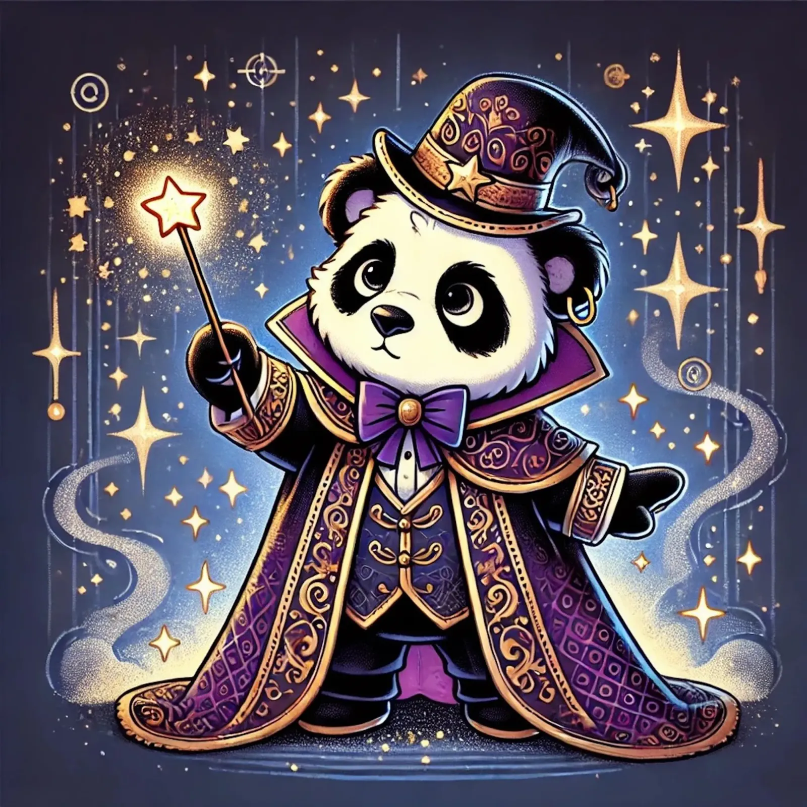 Il panda incantato carta hahnemühle da FluffyToons