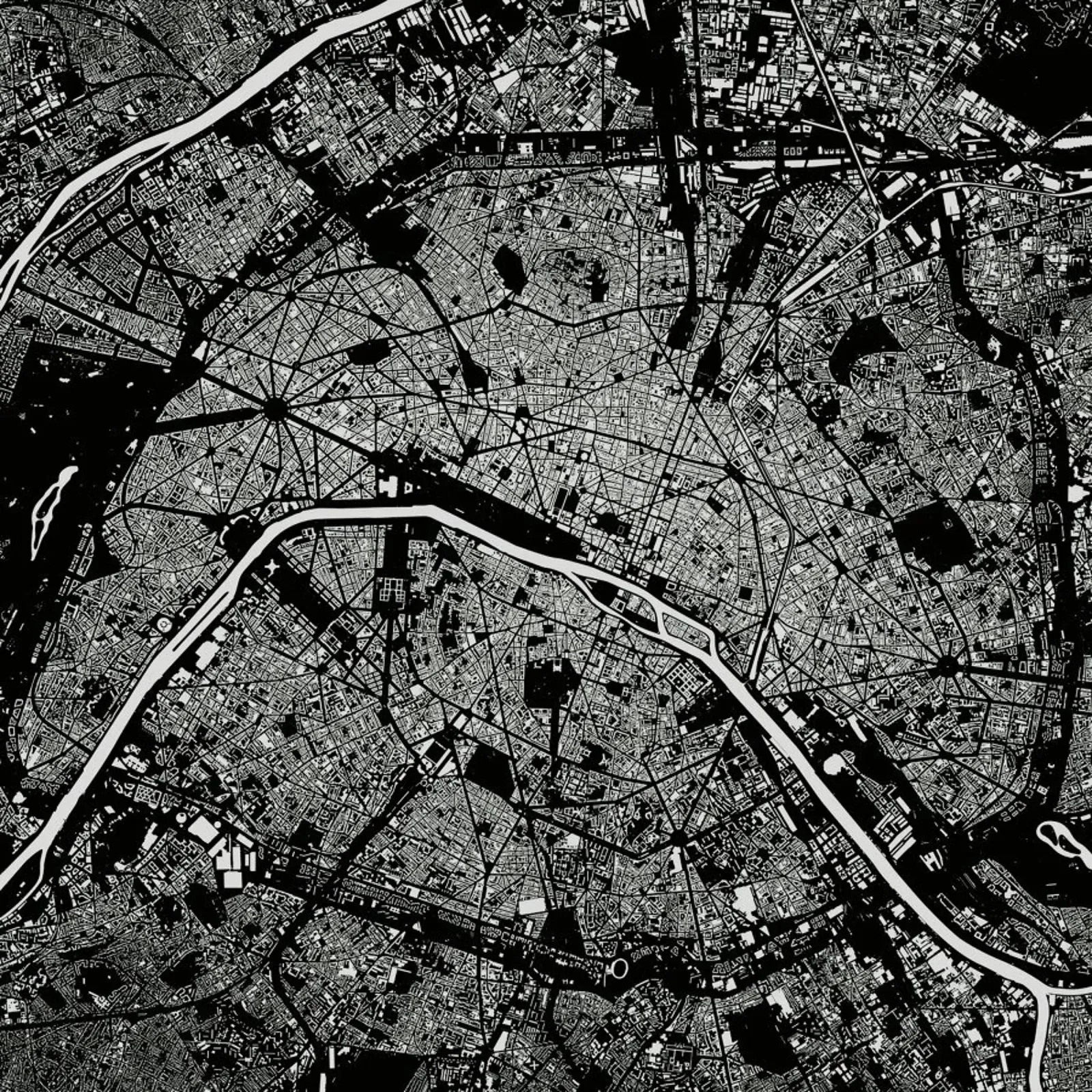 Paris Black carta hahnemühle da Urban Maps