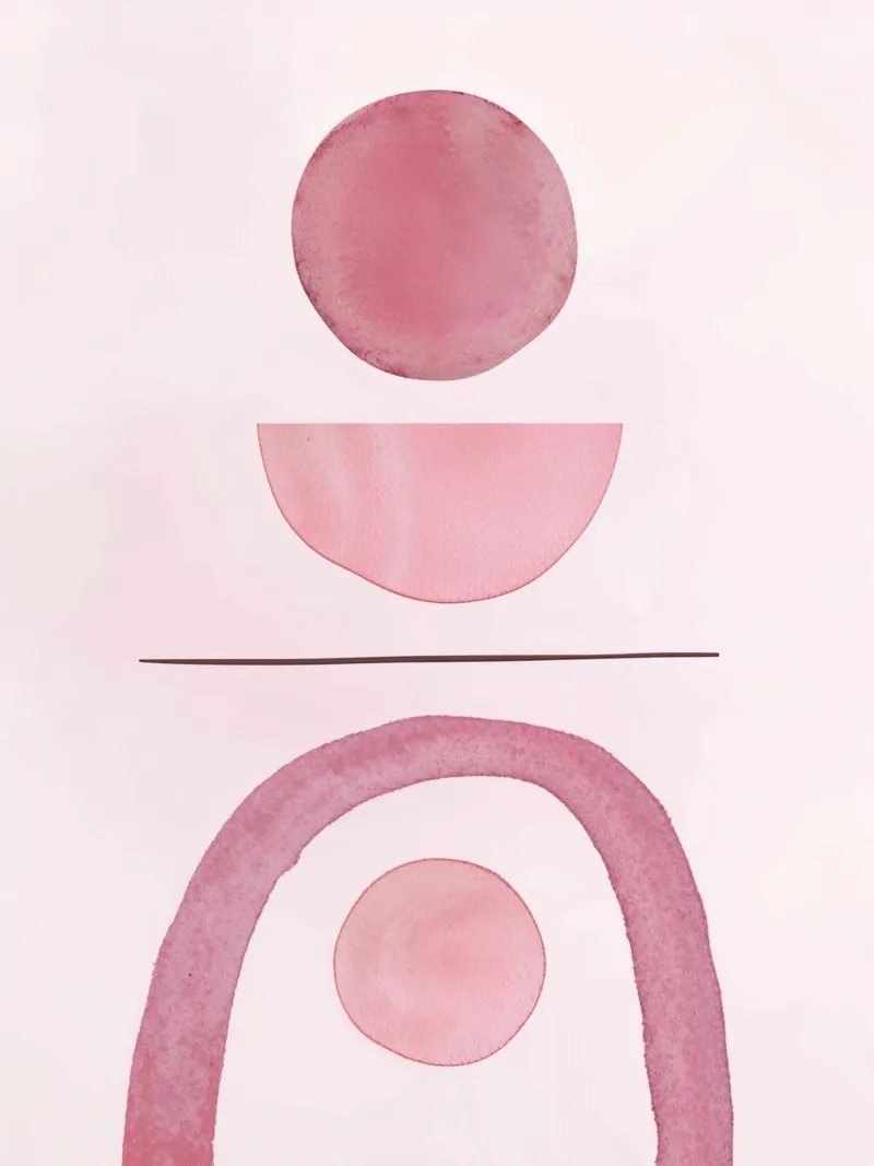 Dusty Pink mid century minimalistic abstract modern print co hahnemühle de WijdevenPrints