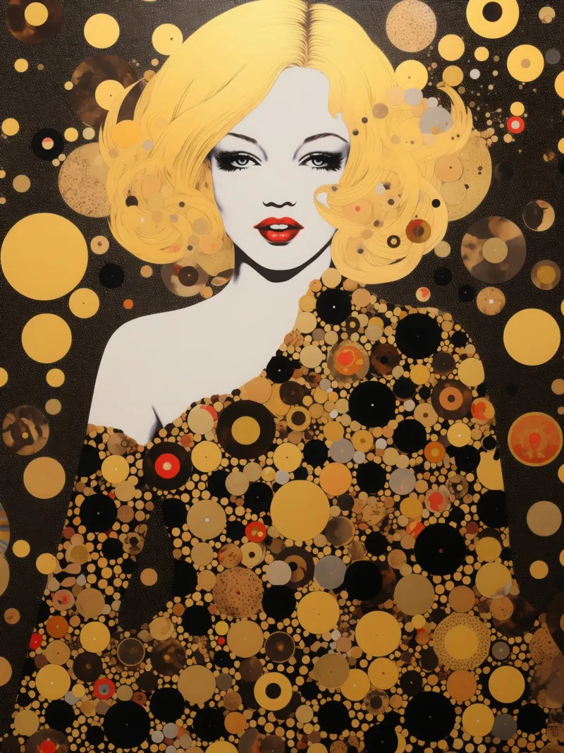 Golden Marilyn | Klimt incontra il glamour di Hollywood poster con telaio in alluminio da Autofocus