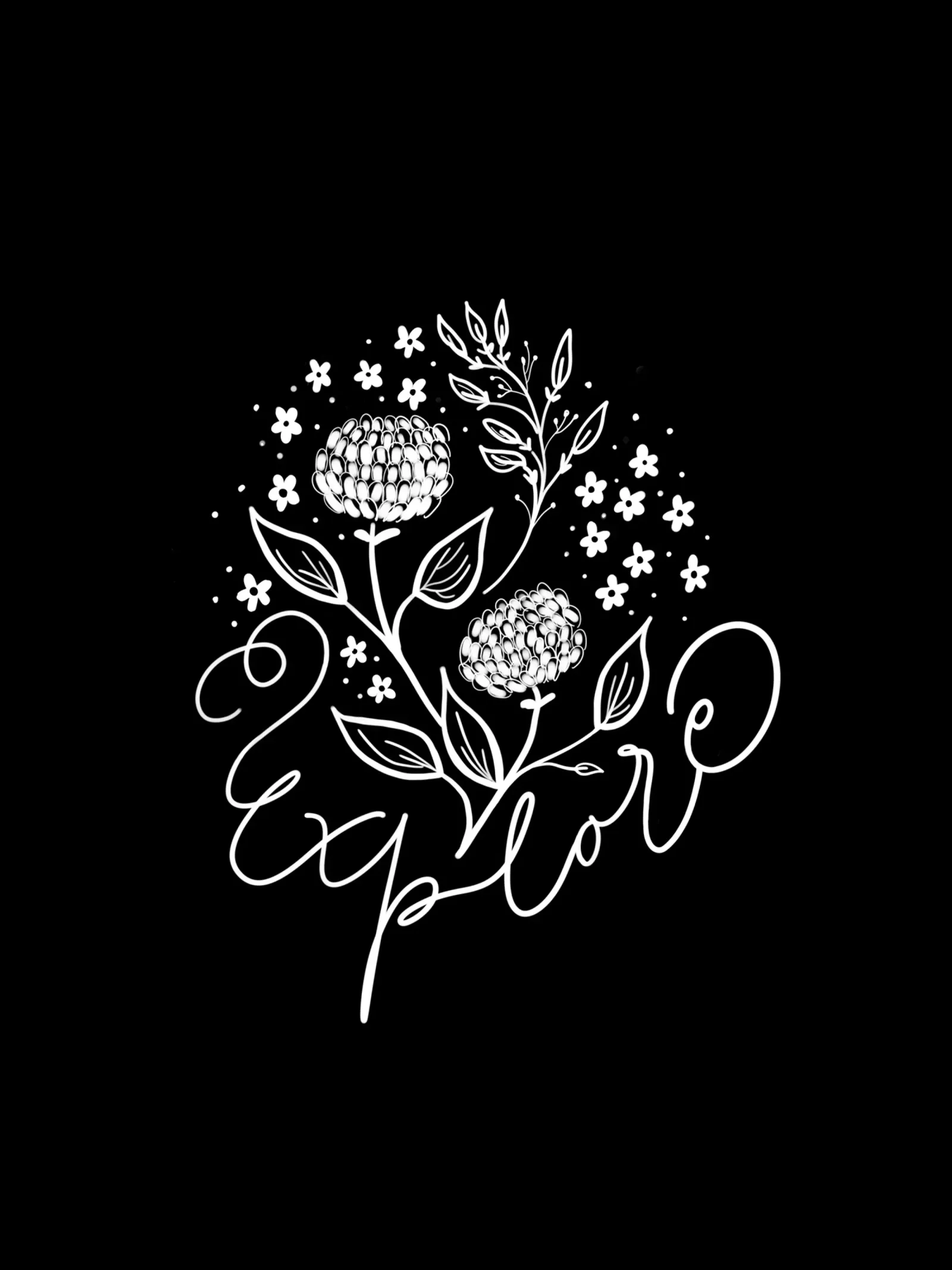 Explore - Floral illustration backlit folie van anisillustration