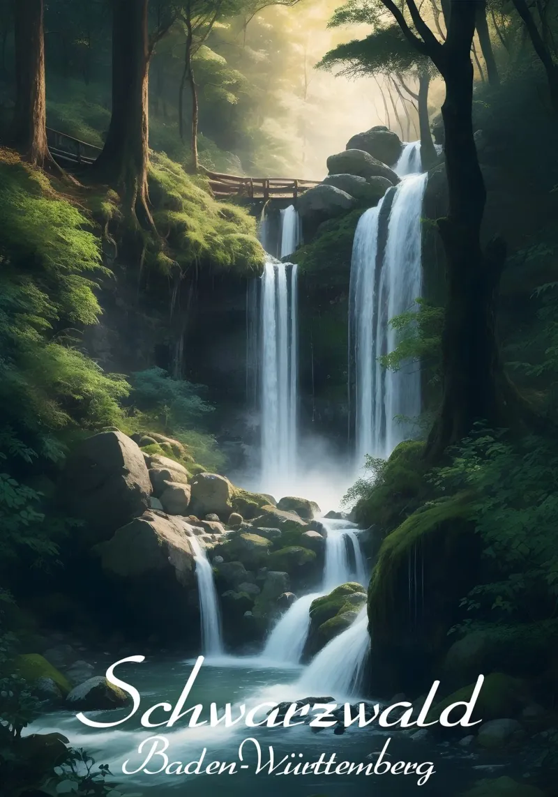 Foresta Nera poster con telaio in legno da Charnwood Prints