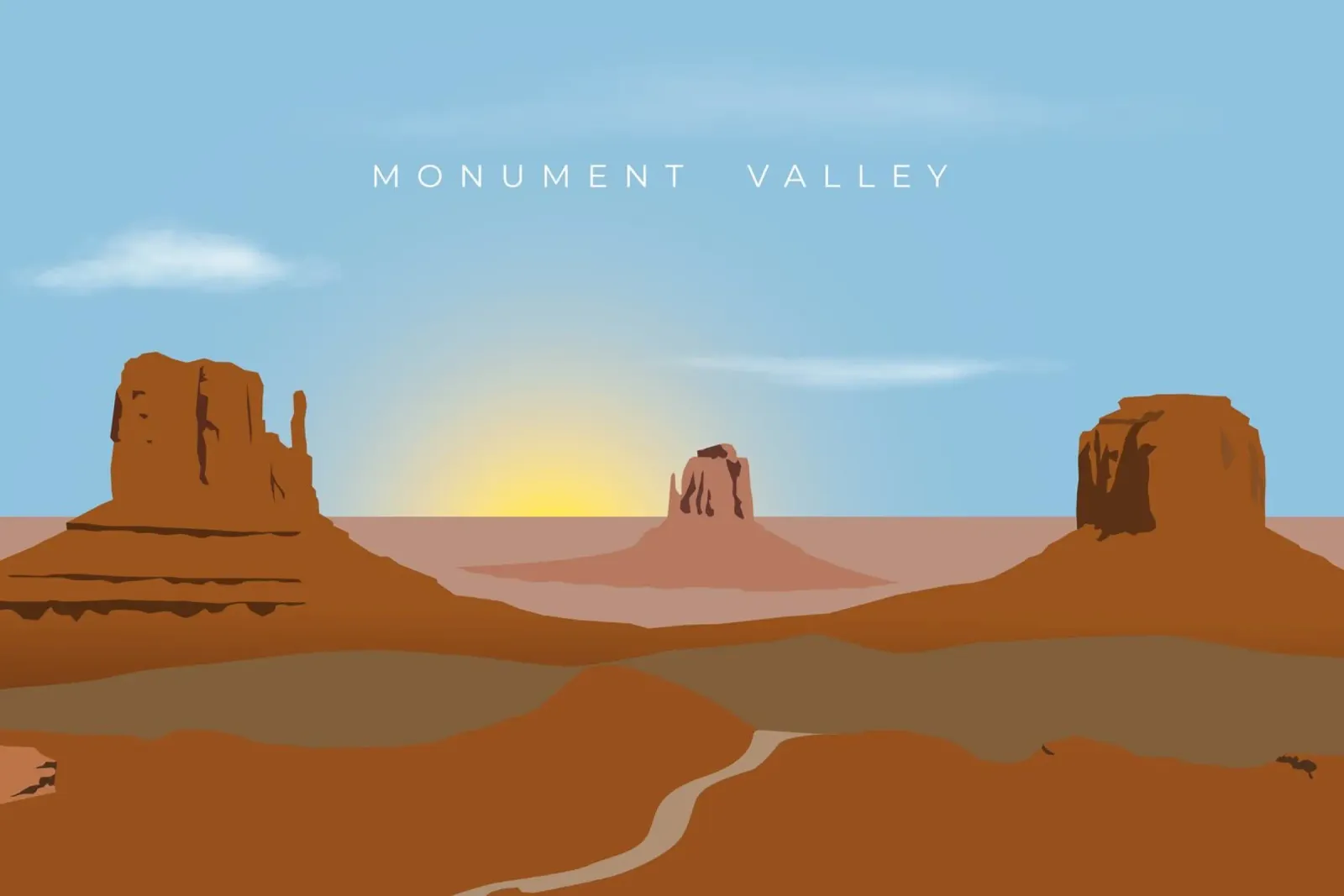 Monument Valley pellicola backlit da minimalist designs