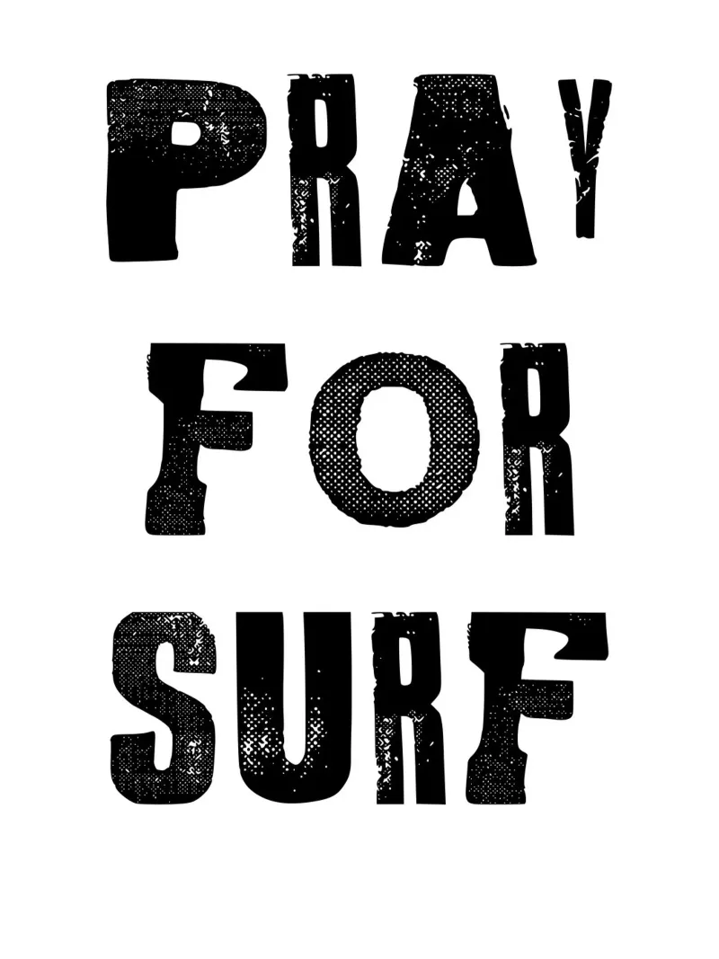 pray for surf poster con telaio in plastica da ramosashop