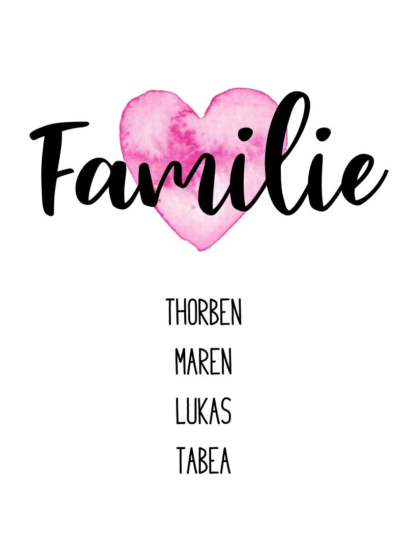 Familie Namensbild Poster von WORTSPIEL