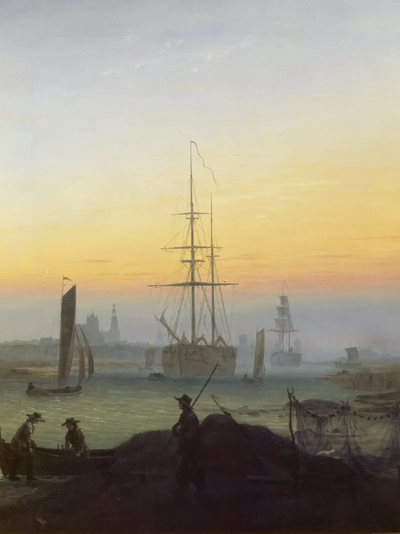Caspar David Friedrich - Il porto di Greifswald carta hahnemühle da ARTOTHEK