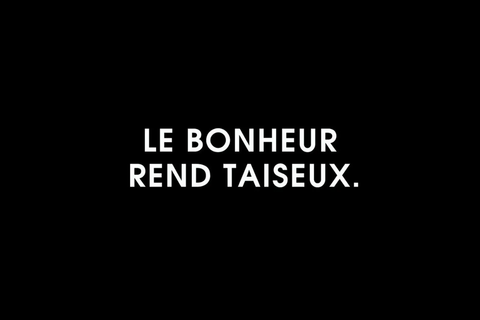 Le bonheur rend taiseux - Black carta hahnemühle da Intertitres