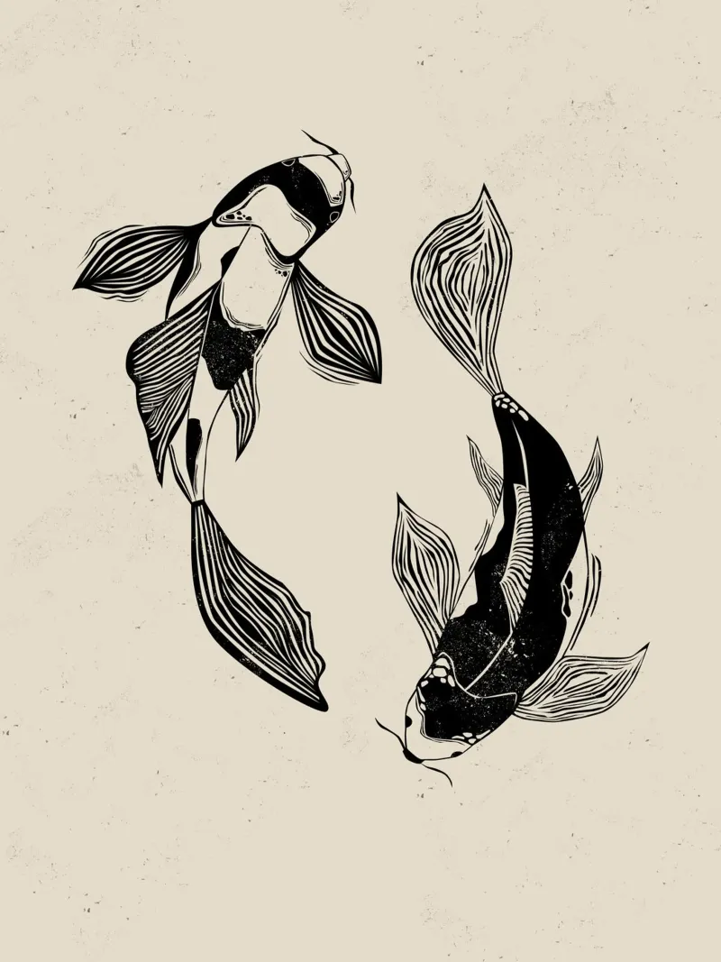 Koi Fishes canvas by Indigo Rain