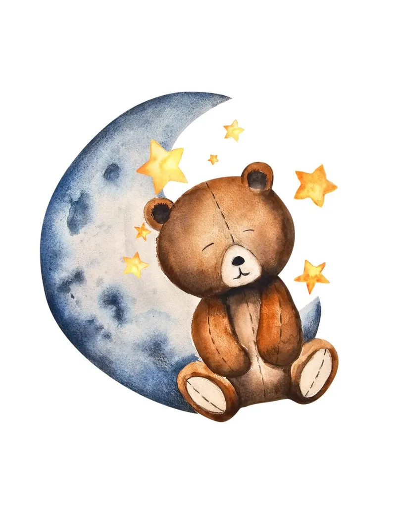Teddy bear on the Moon hahnemühle by Indigo Rain
