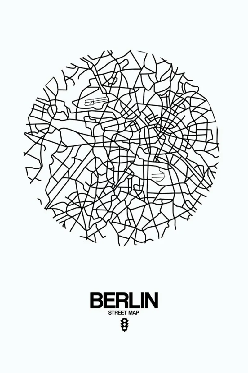 Berlin Street Map canvas by Naxart
