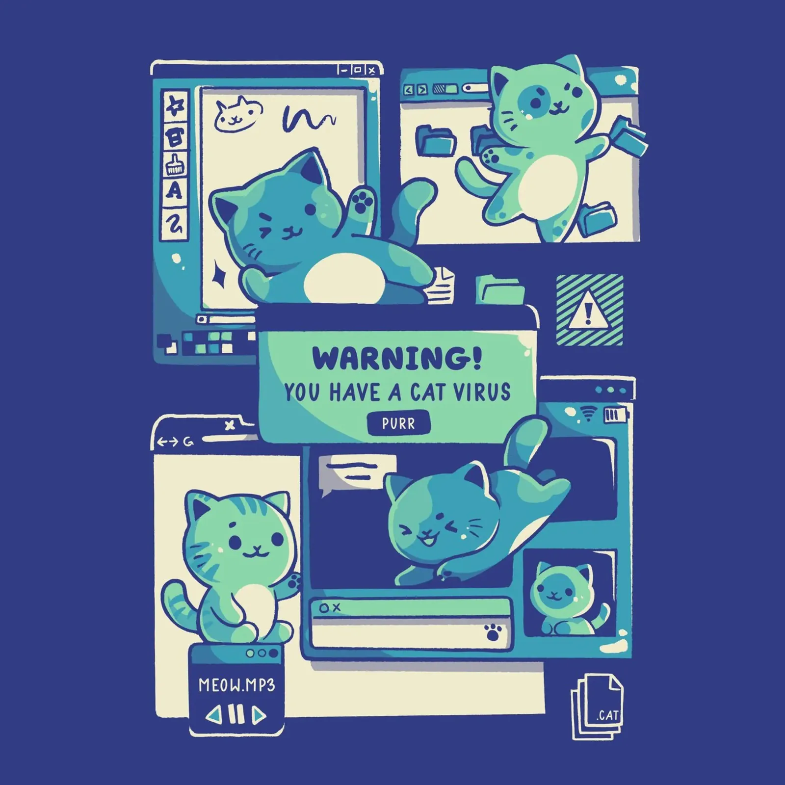 Katze Virus Lustiges Kätzchen Poster von Tobe Fonseca
