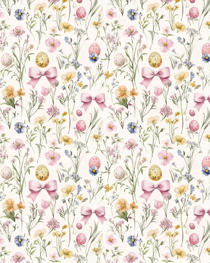 Uova di Pasqua con fiocchi rosa botanici vintage Primavera Boho Chic poster con telaio in alluminio da Gentle Echoes Art