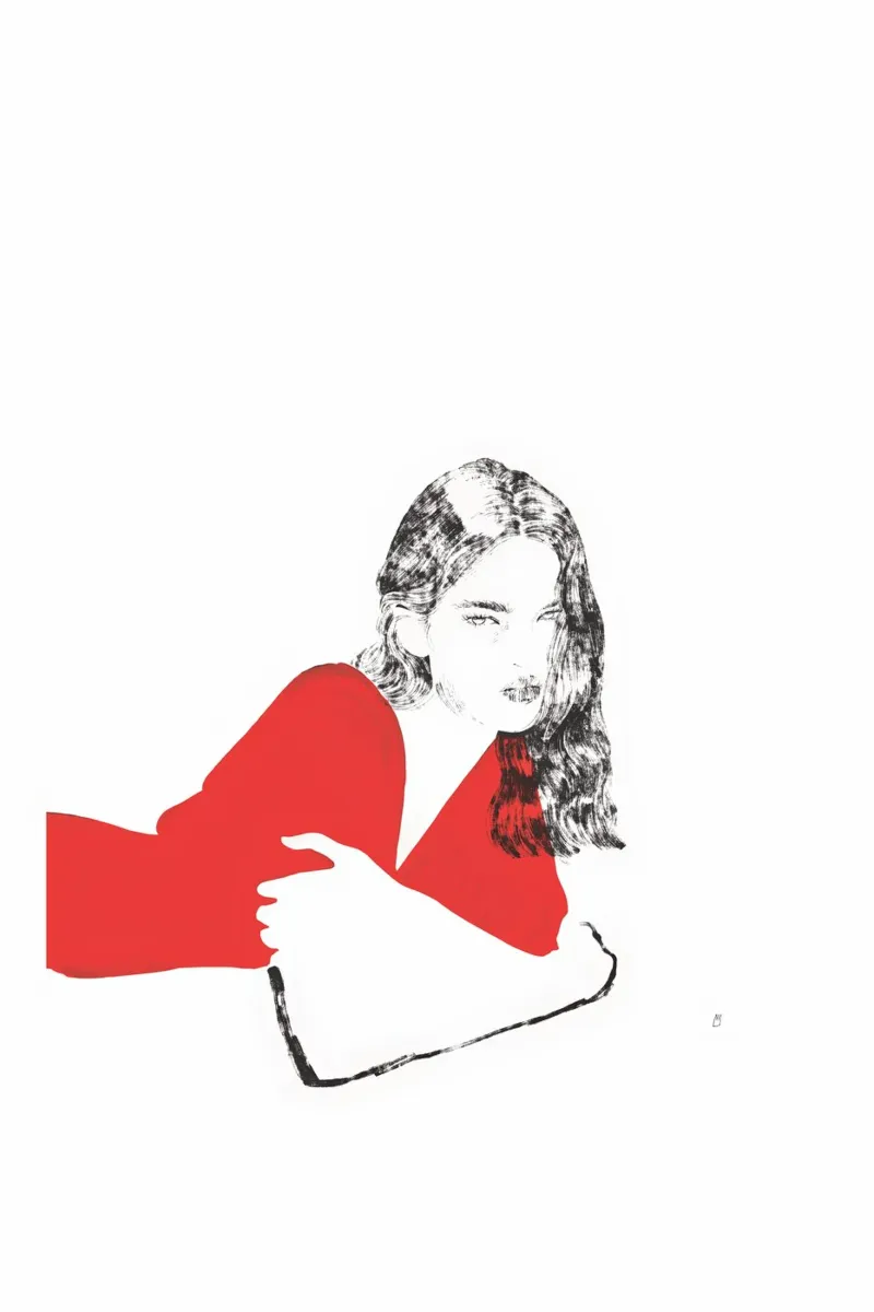Untitled (Female Portrait V) poster with aluminum frame by Manuel Rebollo