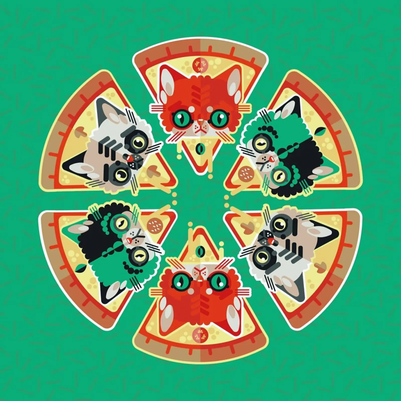 Pizza Slice Cats pellicola backlit da Chobopop