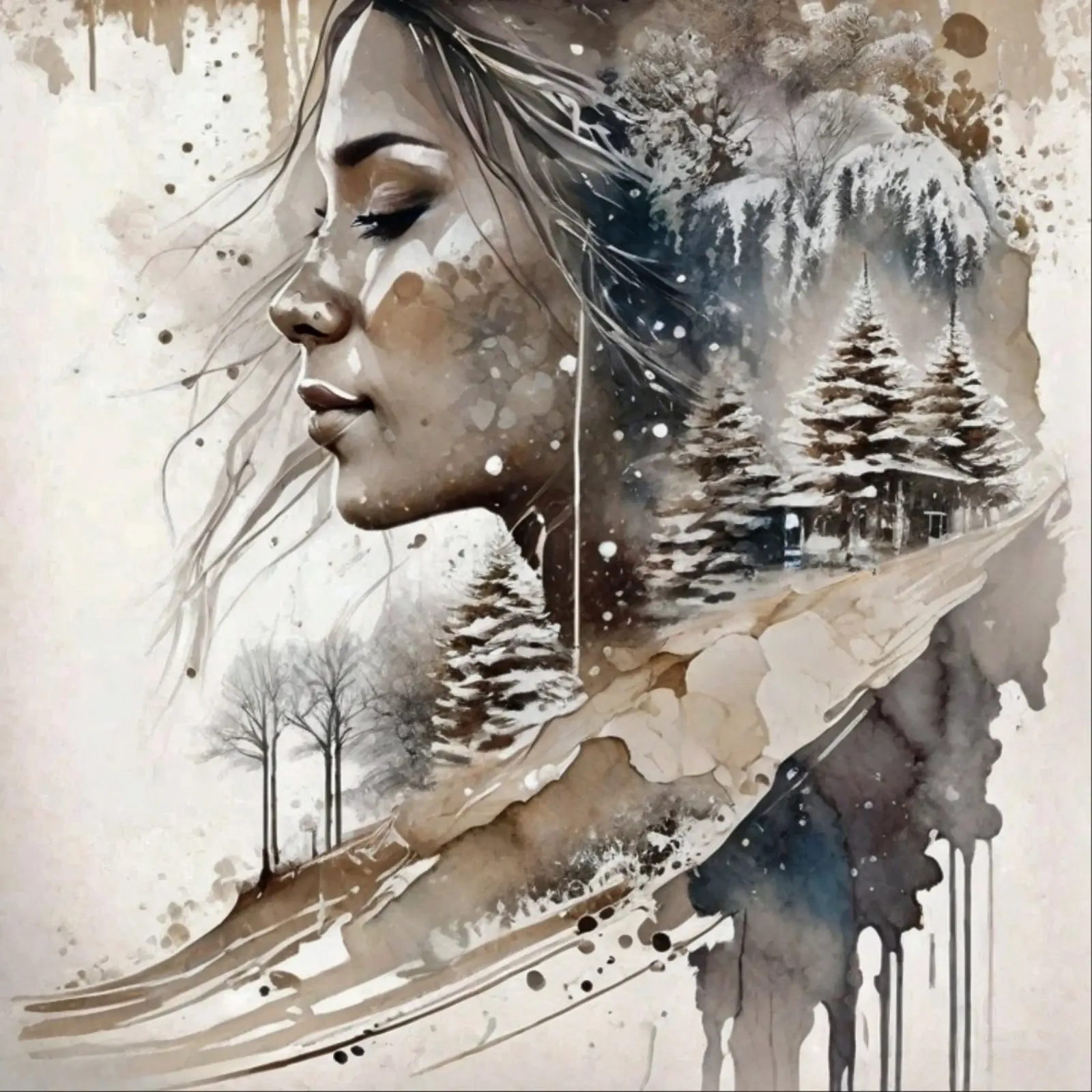 Bella donna in un paese delle meraviglie invernale II plexiglass da ArtDesign by KBK