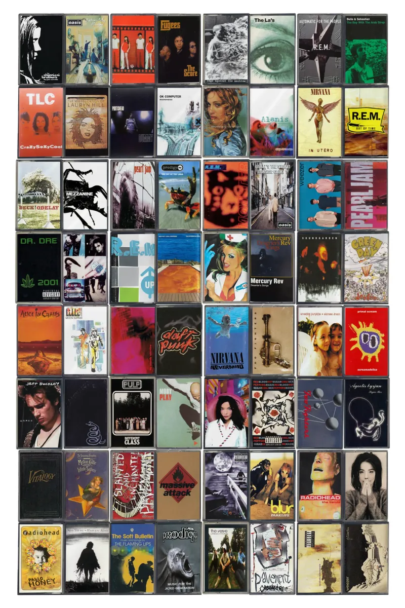 Il meglio della musica degli anni '90 - Stampa cassetta vintage anni '90 poster con telaio in plastica da MrMustardPrints
