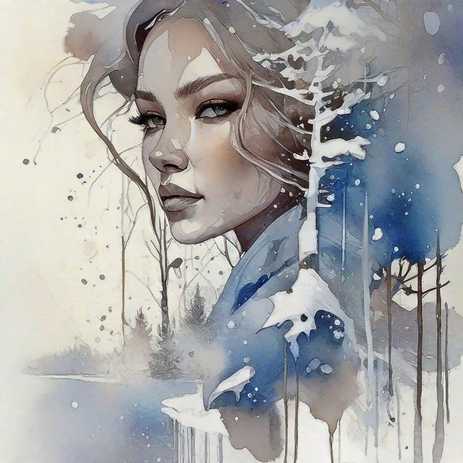 Bella donna in un paese delle meraviglie invernale III carta hahnemühle da ArtDesign by KBK