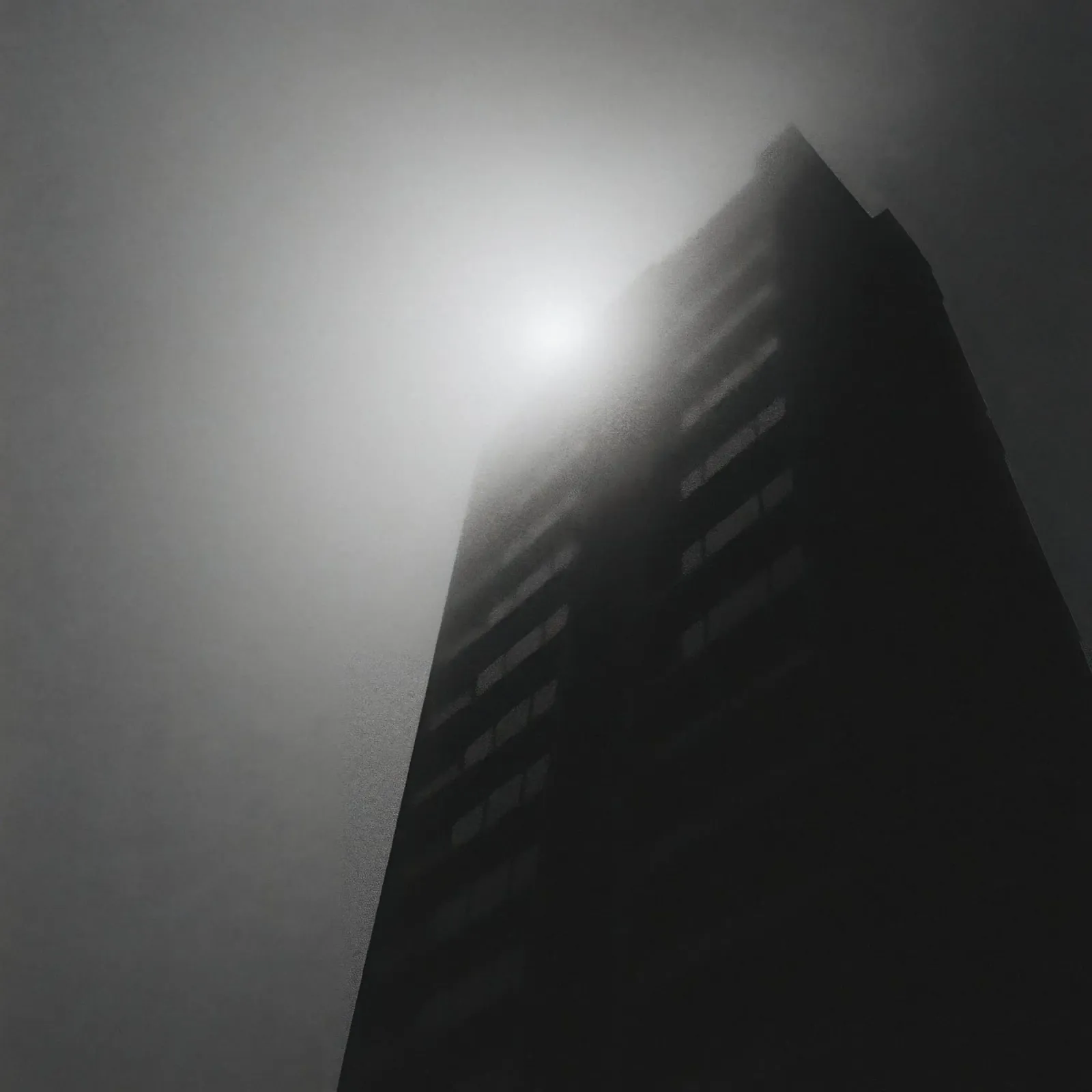 Summit in the mist poster with plastic frame by Black & White